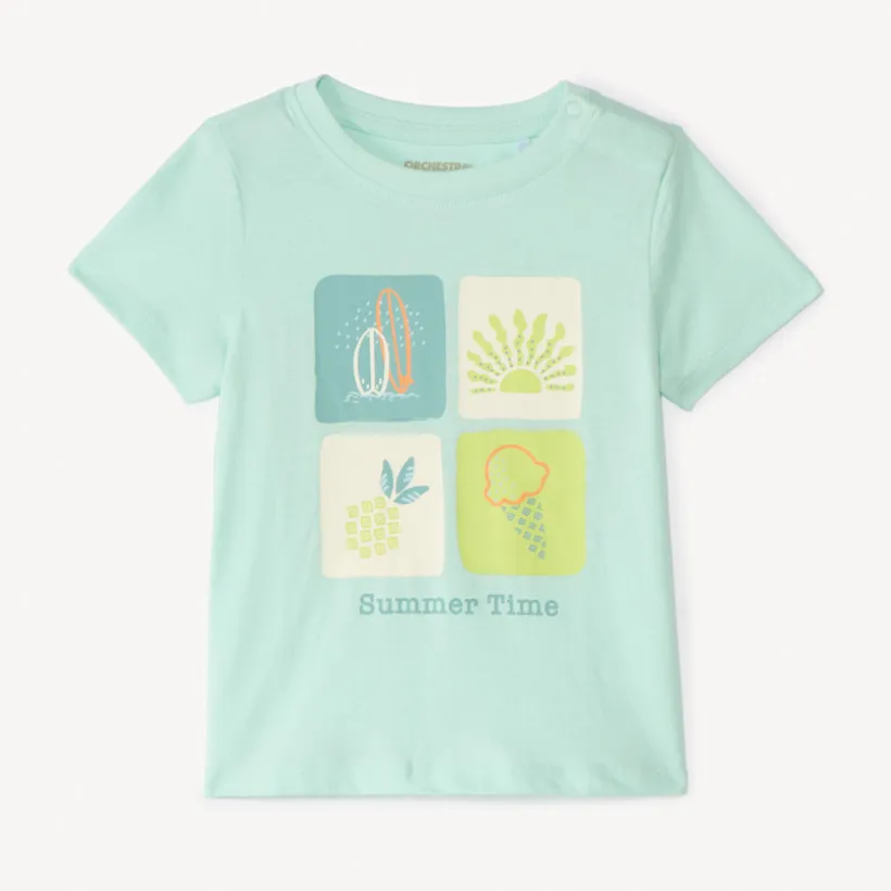 T-shirt manches courtes uni print fantaisie pour bébé garçon