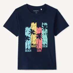 T-shirt manches courtes uni print fantaisie pour garçon