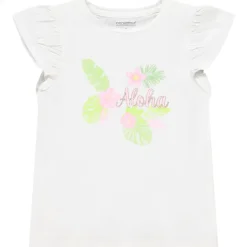 T-shirt manches courtes volantées avec print fantaisie pour fille