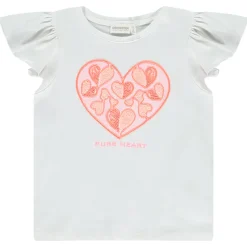 T-shirt manches courtes volantées à broderie pour fille