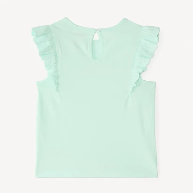 T-shirt manches courtes volanté print pailleté fantaisie pour bébé fille