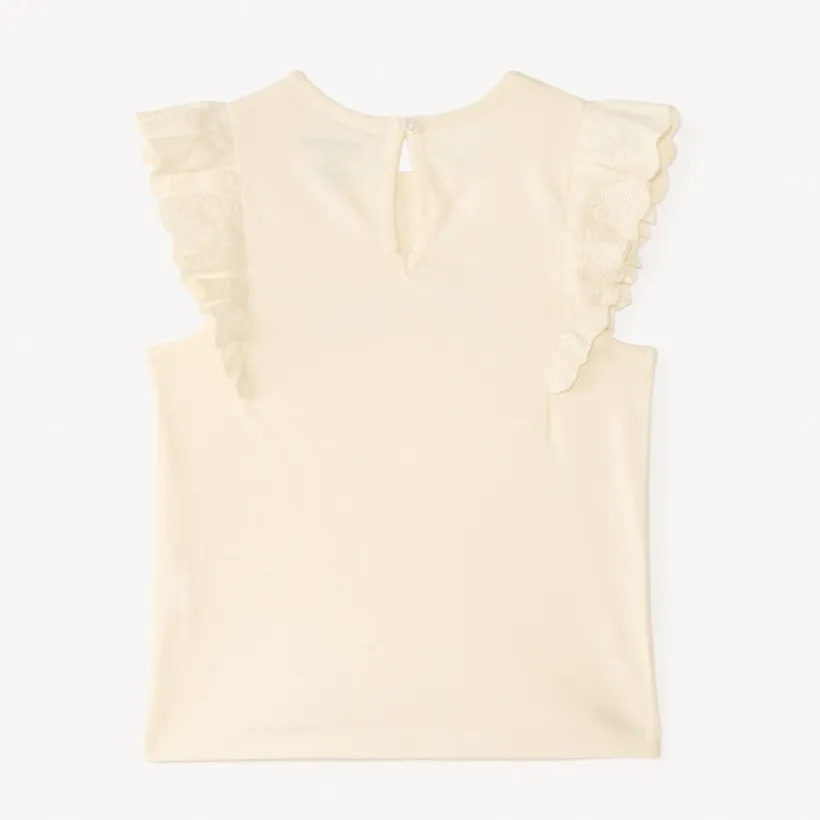 T-shirt manches courtes volanté print pailleté fantaisie pour bébé fille