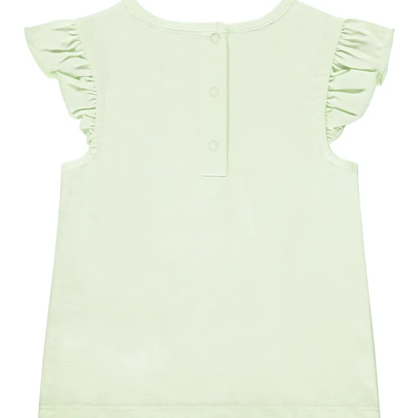T-shirt manches courtes volantées à patchs pour bébé fille