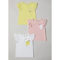 T-shirt à manches courtes volantées et poche imprimée
