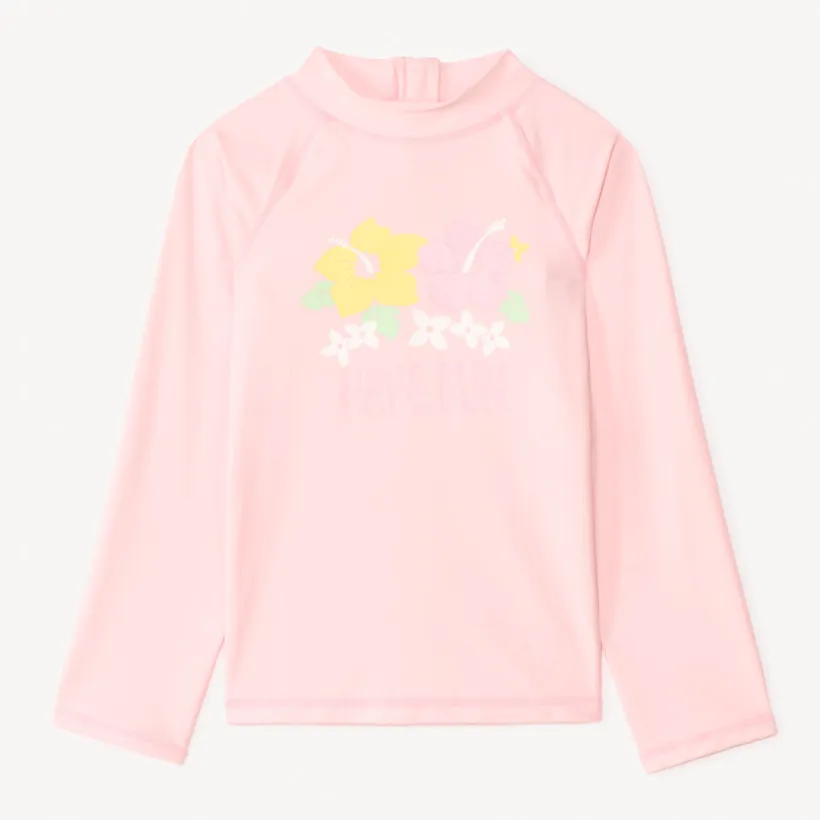 T-shirt manches longues anti-UV SPF 50+ print hibiscus pour fille
