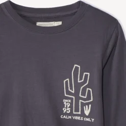 T-shirt manches longues avec broderie cactus pour garçon