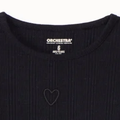 T-shirt manches longues avec cœur brodé pour fille