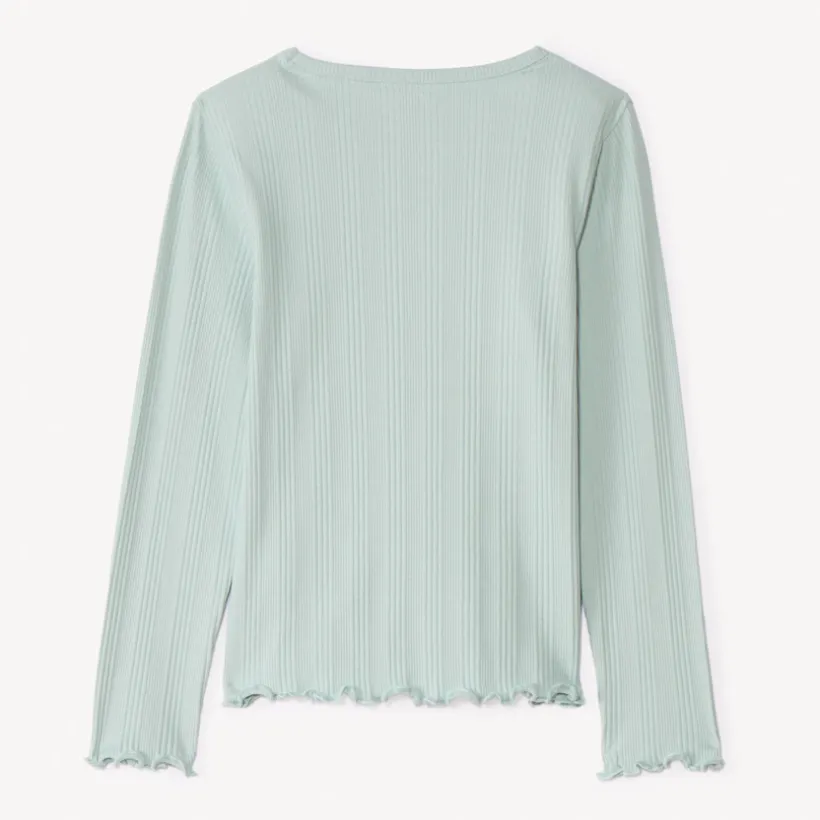 T-shirt manches longues avec cœur brodé pour fille