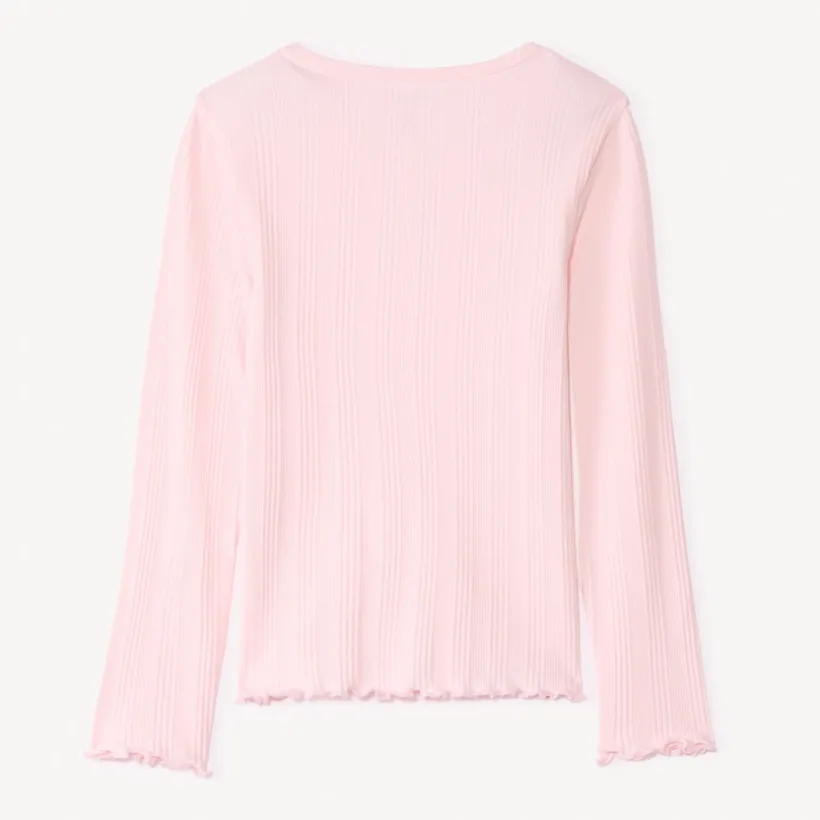 T-shirt manches longues avec cœur brodé pour fille