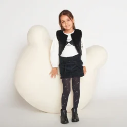 T-shirt manches longues avec nœud en tulle pour fille