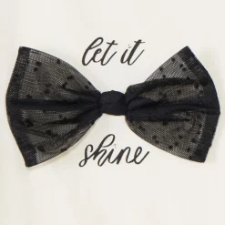 T-shirt manches longues avec nœud en tulle pour fille