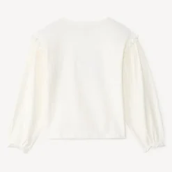 T-shirt manches longues avec nœud en tulle pour fille