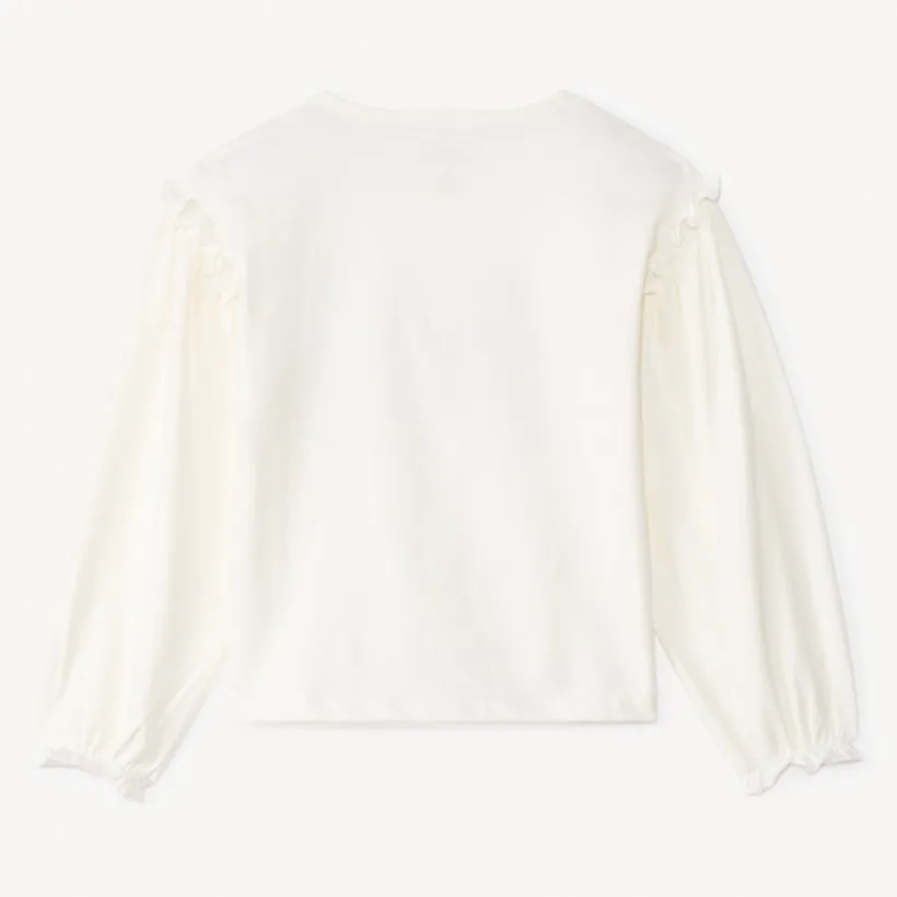 T-shirt manches longues avec nœud en tulle pour fille