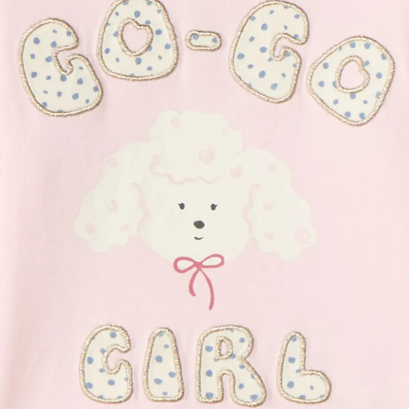 T-shirt manches longues bébé fille motif caniche