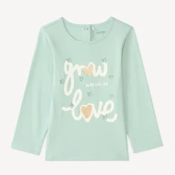 T-shirt manches longues bébé fille print pailleté fantaisie