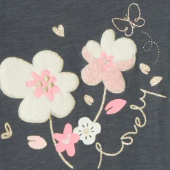 T-shirt manches longues bébé fille avec patch bouclette fantaisie