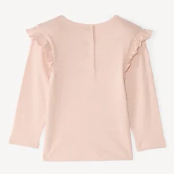 T-shirt manches longues bébé fille avec patch bouclette fantaisie