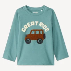 T-shirt manches longues à broderie effet bouclette pour bébé garçon