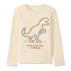 T-shirt manches longues broderie dinosaure pour garçon
