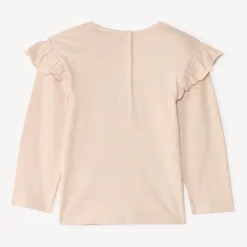 T-shirt manches longues à broderie dorée pour bébé fille