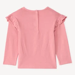 T-shirt manches longues à broderie dorée pour bébé fille