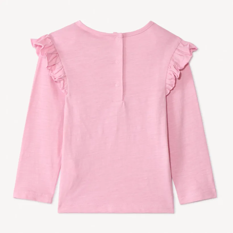 T-shirt manches longues à broderie bouclette pour bébé fille