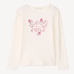 T-shirt manches longues brodé pour fille