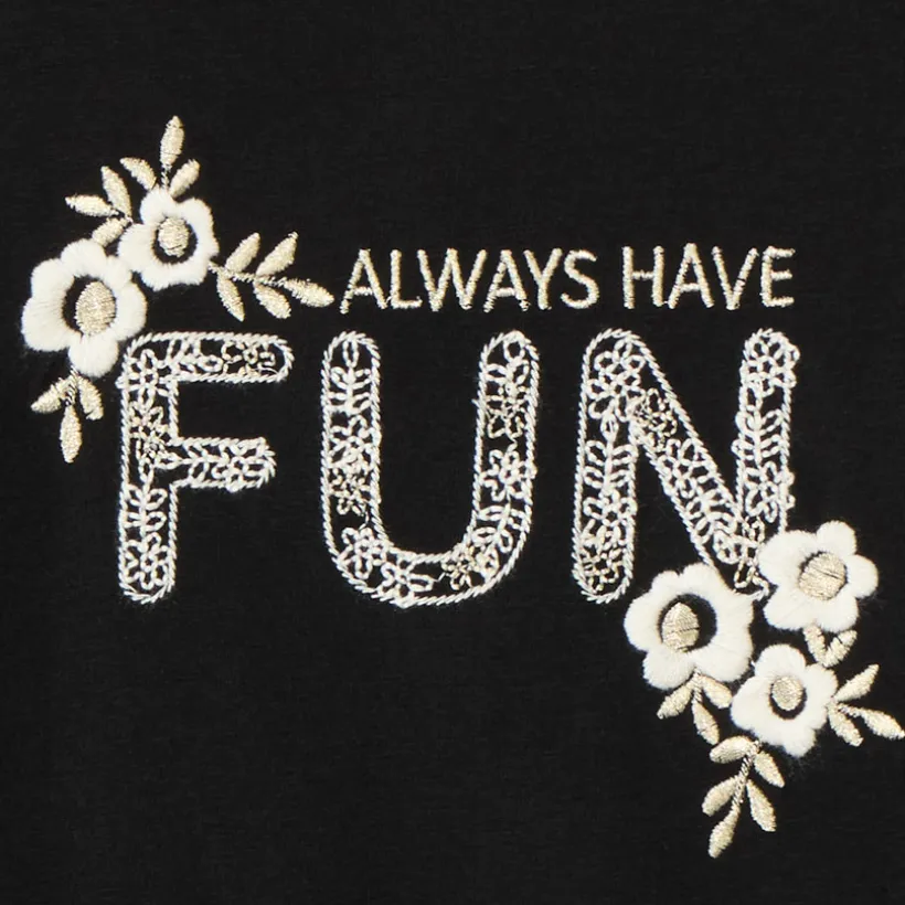 T-shirt manches longues brodé pour fille