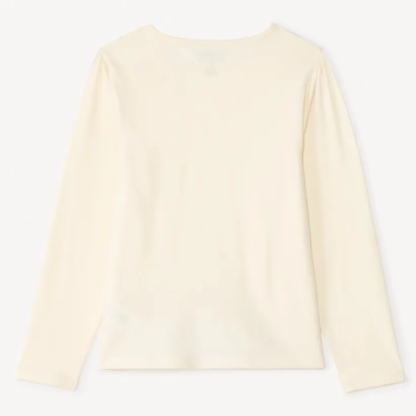T-shirt manches longues à découpe fantaisie et strass pour fille