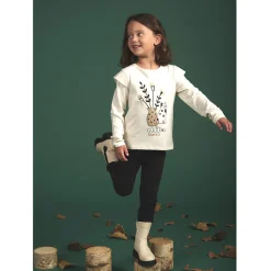 T-shirt manches longues en jersey print chat pour fille