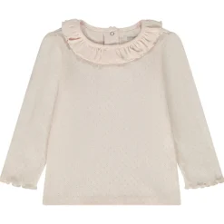T-shirt manches longues en maille pointelle pour bébé fille
