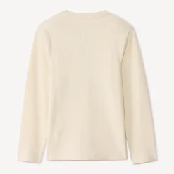 T-shirt manches longues en nid d'abeille et col tunisien pour garçon
