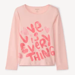 T-shirt manches longues fantaisie pailletée pour fille