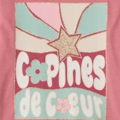 T-shirt manches longues fantaisie pailletée pour fille