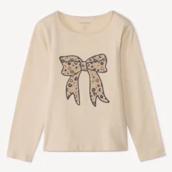 T-shirt manches longues fantaisie pailletée pour fille