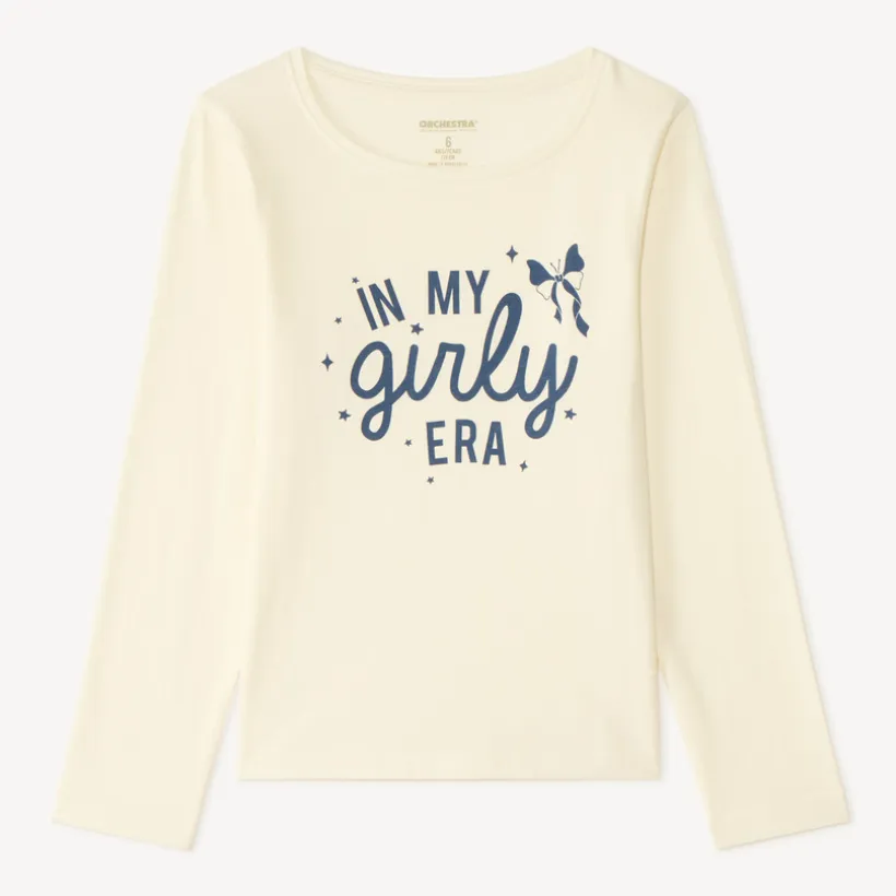 T-shirt manches longues fille imprimé fantaisie