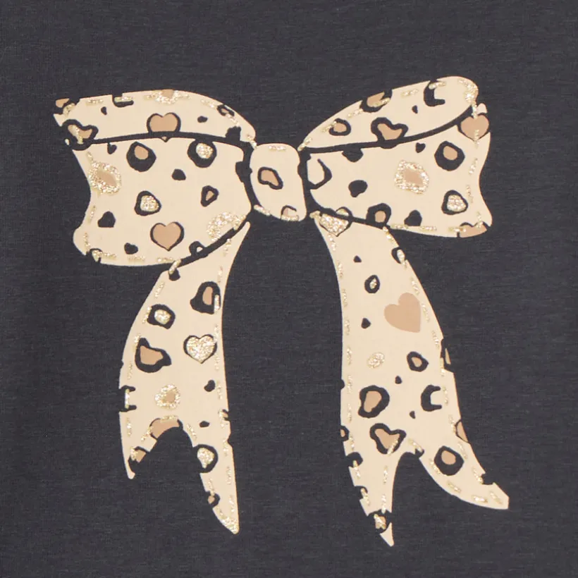 T-shirt manches longues fille avec imprimé fantaisie et paillettes