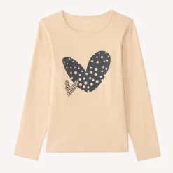 T-shirt manches longues fille avec imprimé fantaisie et paillettes