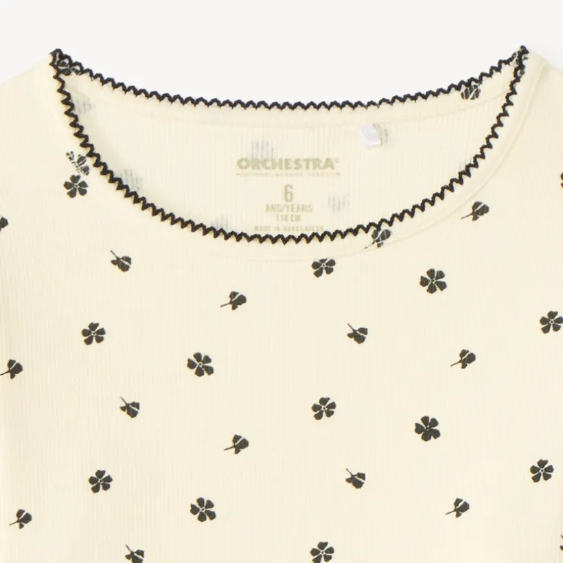T-shirt manches longues imprimé fleurs pour fille