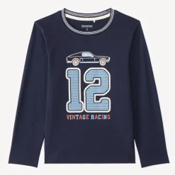 T-shirt manches longues imprimé voiture pour garçon