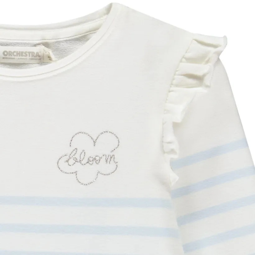 T-shirt manches longues marinière fantaisie pour fille