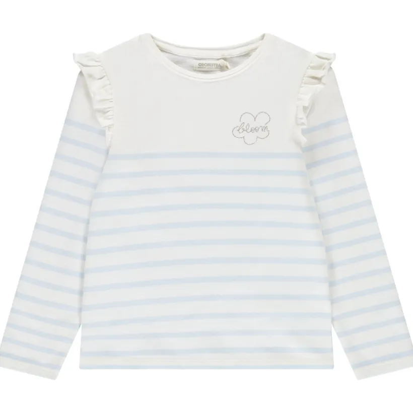 T-shirt manches longues marinière fantaisie pour fille