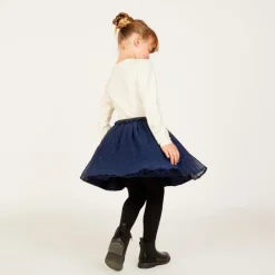T-shirt manches longues à motif pailleté et strass pour fille