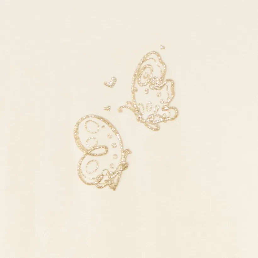 T-shirt manches longues motif papillons dorés pour bébé fille