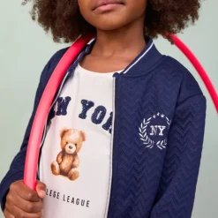 T-shirt manches longues ourson avec broderie pour fille