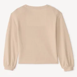 T-shirt manches longues oversize à strass pour fille