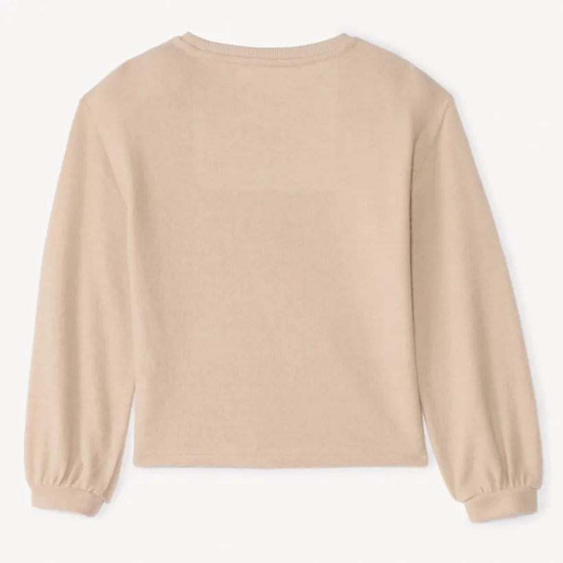 T-shirt manches longues oversize à strass pour fille