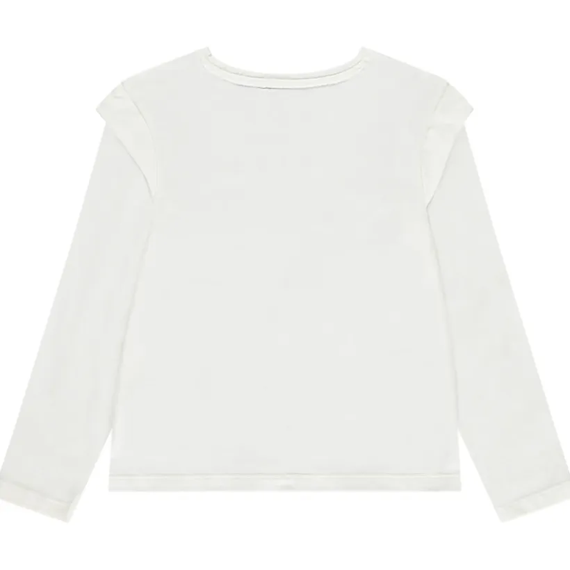 T-shirt manches longues à épaulettes et print pour fille