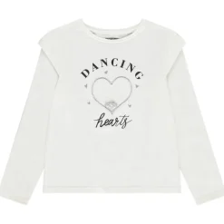 T-shirt manches longues à épaulettes et print pour fille