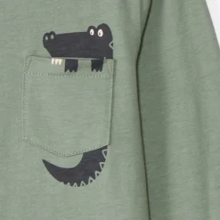 T-shirt manches longues à poche printé fantaisie pour bébé garçon